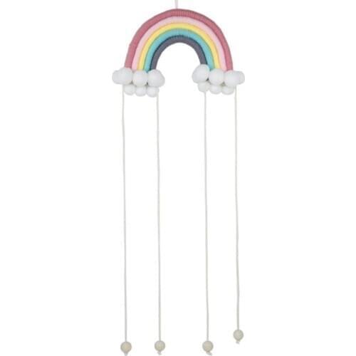 Nordic Rainbow Handmade Weaving Ornament Kids Room Wall Hanging Home Decoration P31B