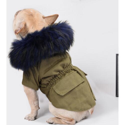 Warm Winter Dog Jacket Pet Dog Clothes Coat Hooded Fur Pets Dogs Clothing For Small Medium Large Dogs French Bulldog Ropa Perro