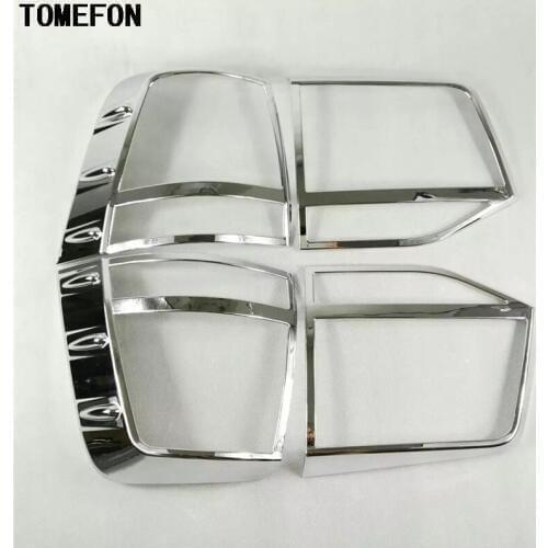 TOMEFON 4pcs For Toyota Land Cruiser LC200 2016 ABS Chrome Plated Taillight Tail Light lamp Trims Cover Car Styling
