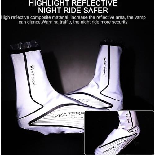 Waterproof Cycling Overshoes Bicycle Shoes Covers Bike Reflective Windproof MTB Road Winter Fleece Warm Bike Lock Protector
