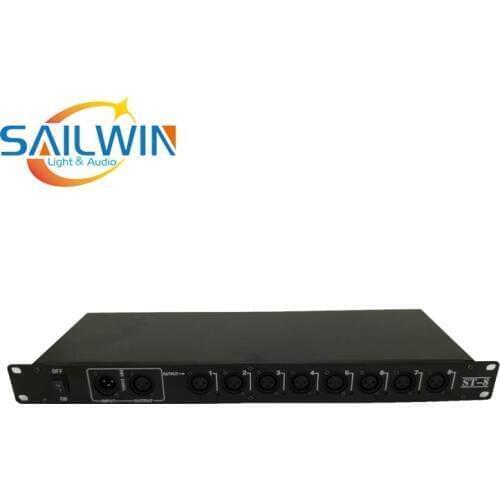 High Qaulity DMX512 Photoelectric Isolation Signal Splitter AC11V-240V DMX Splitter 8 DMX Outport 8 Way For Stage Light