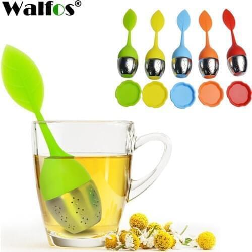 WALFOS Tea Infuser Stainless Steel Tea Ball Leaf Food Grade Flavor Total Tea Infuser Gadget Ilicone Tea Infuser Tea Bag Teapot