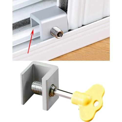 Sliding Window Locks with Key Safety Window Locks Security Door Stop Anti-Theft Door Frame Guard Stopper for Home and Office