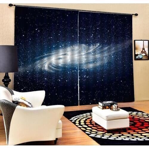 Blue stars curtains 3D Curtain Printing Blockout Polyester Photo Drapes Fabric For Room Bedroom Decoration curtains