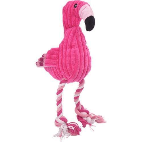 Pet Chew Toys Cleaning Teeth Pet Training Products Bite-resistant Cotton Rope Squeaky Cartoon Flamingo Shaped Dog Toy