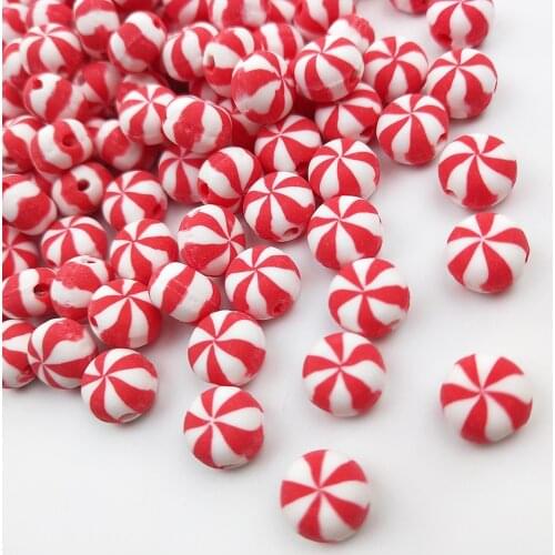 10pcs/30pcs Fashion DIY Spacer Red White Bead Round Loose Beads for Jewelry Making Necklace Bracelet Acces