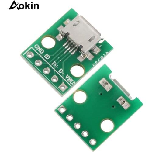 20pcs Micro USB to Dip Adapter 5pin Type B Female Connector PCB Converter Patch to Line Transit Board