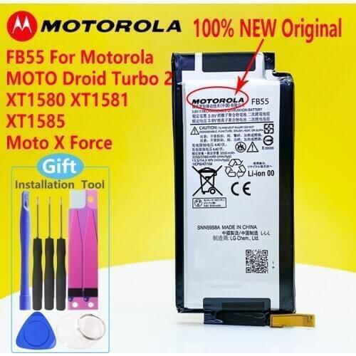 New Original FB55 Battery For Motorola MOTO Droid Turbo 2 XT1580 XT1581 XT1585 Moto X Force Battery Mobile Phone + Gift Tools