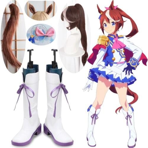 Anime Uma Musume Pretty Derby Cosplay ears Tail headdress Uma Musume Tokai Teio Cosplay shoes wigs Costume Props Accessories NEW