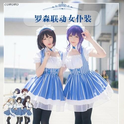 Anime! Saenai heroine no sodate-kata Katou Megumi Maid Dress Lovely Cosplay Costume Halloween Party Suit Dailydress For Women