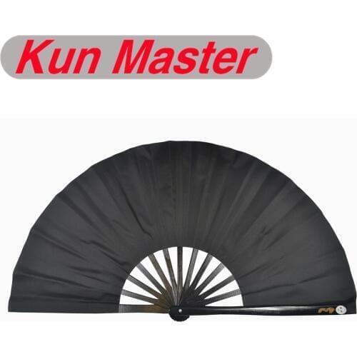 Bamboo Kung Fu Fighting Fan, Martial Arts Dance/Practice Performance Fan, No pattern(pure black)