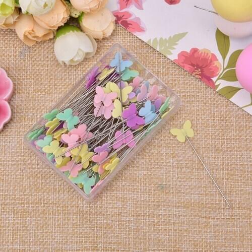 100Pcs/lot Diy Patchwork Pin With Box DIY Button Head Pins Sewing Accessories