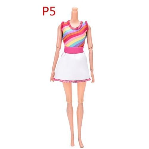 One Piece Party Doll Princess Dress For Dolls Clothes Outfit Dress For Fashion Doll Best Gift Girls Toys Rainbow Color