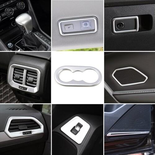 For Volkswagen VW Tiguan MK2 2017-2019 Car Styling Molding Trim Interior Accessories Central Console Silver Decoration Sticker