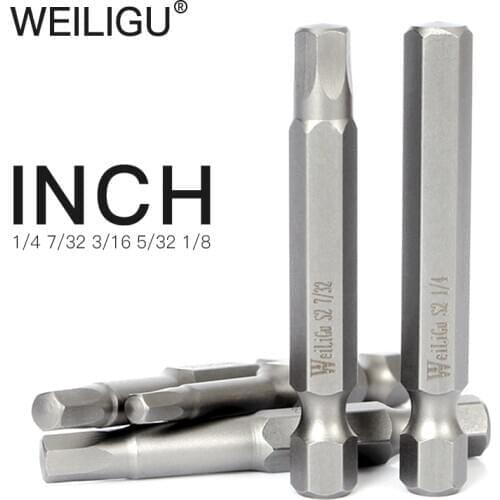 Inch Hex screwdriver S2 material hexagonal with magnetic 1/4 inch hexagonal shank, used for metal processing hand tool parts