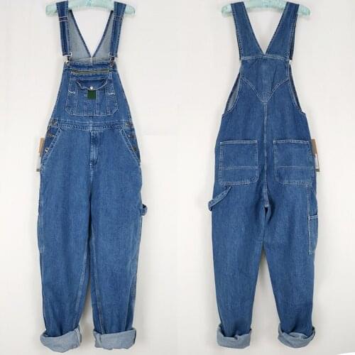 Mens Denim Overalls Mens Overalls Jumpsuit Large size strap Straight pants Blue jeans More sizes 28-48 50