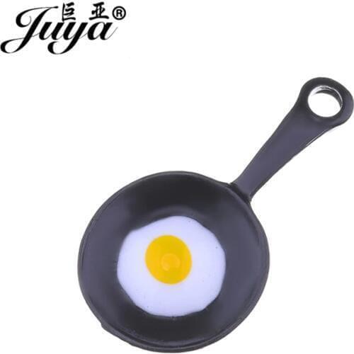JUYA 10pcs/lot Alloy Charms Pan Fried Egg Shape Pendant Necklace Bracelet Jewelry Making Supplies DIY Handmade Accessories AO066