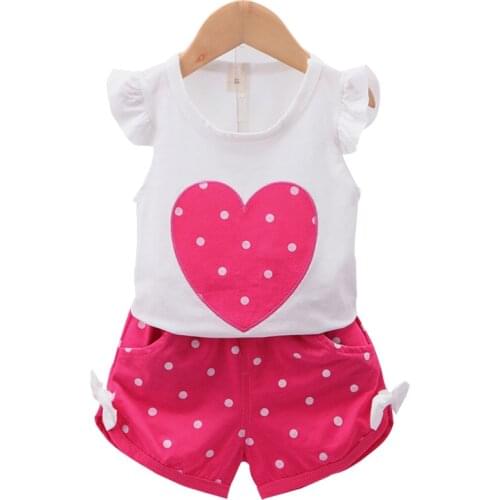 Baby Clothing Sets Summer Cotton Casual T-shirt And Shorts 2Pcs Girls Suit Little Princess Costume Birthday Present Kids Fashion