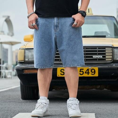 Summer plus size mens shorts casual fat five-point pants plus fat to increase loose big fork pants fat wearable pants