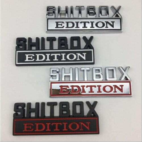 3D Metal SHITBOX EDITION Emblem Auto Trunk Fender Badge Decal Stickers Car Accessories