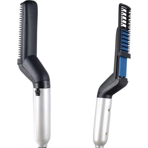 Multifunctional Electric Hair Comb Brush Beard Straightener Beard Straightening Comb Straight Hair Curler Styling Tools