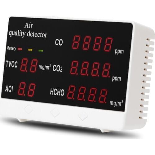 Multifunctional Monitor Air Quality Analyzer Digital Display High Accuracy CO CO2 HCHO TVOC Detector Air Quality Analyzer