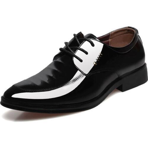 Patent Leather Men Business Oxfords Shoes Fashion Wedding Party Male Dress Shoes Lace Up Office Formal Men Shoes Footwear 38-44