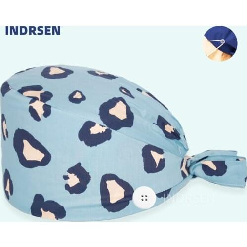 Soft Medical Cap with Buttons Surgicals Cap Anime Print Beauty salon Dentist Physician Clinic Nurse Doctors Working Scrub Caps