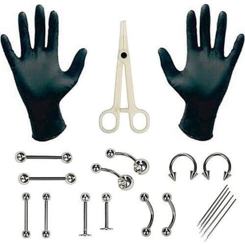 Needles Kit Sex Belly Tongue Eyebrow Nipple Lip Nose Disposable Piercing Jewelry Tool Sets Hot