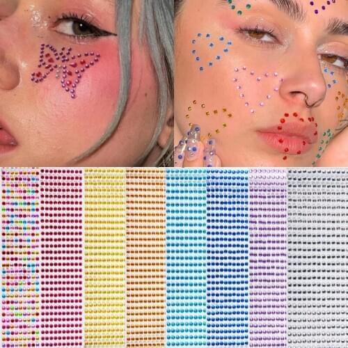 437 Pcs/sheet 3D Diamond Face Jewels Eyeshadow Stickers Self Adhesive Face Body Eyebrow Diamond Nail Stickers Decals Decoration