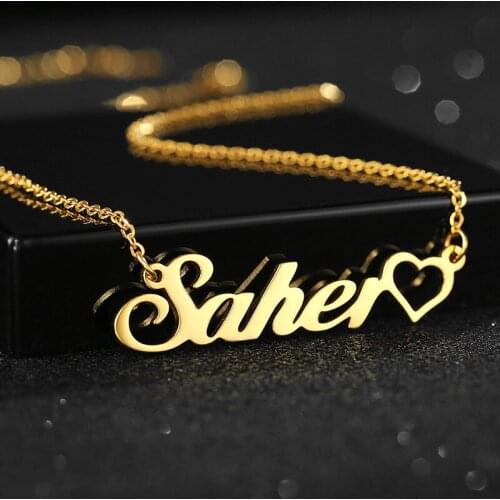 New Women Men Heart Custom Name Collares Mujer Personality Choker Necklaces Jewelry