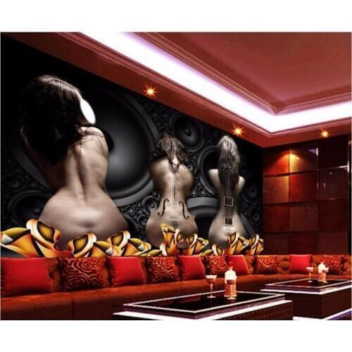CJSIR Customize Any Size Wallpaper Fresco Photo Sexy Model Beauty Brick Wall Bar KTV Musical Instrument Background Wall Decor