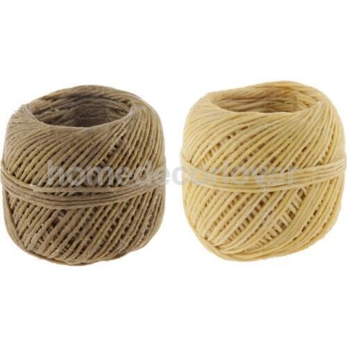 Organic Wick with Natural Beeswax Coating Candle Wick DIY 200 Feet