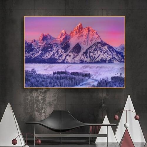 Snow Decoration Forest Lanscape Poster Art Silk Poster Home Decoration Picture Living Room Wallpaper
