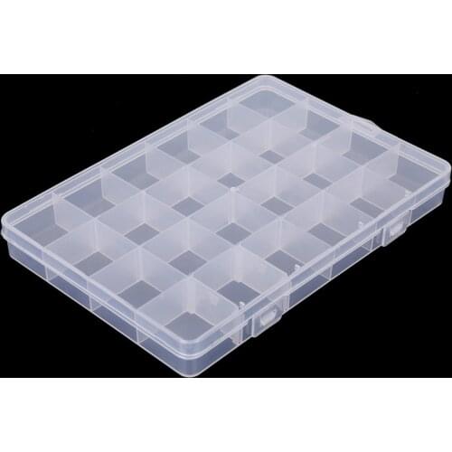 Hot Selling 24 Slots Plastic Storage Box Case Transparent Rectangle Organizer Beads Earring Container 2018 New Arrival