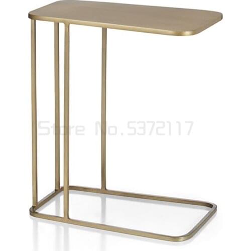 Simple sofa corner table bedside table mini small tea table iron edge table side cabinet