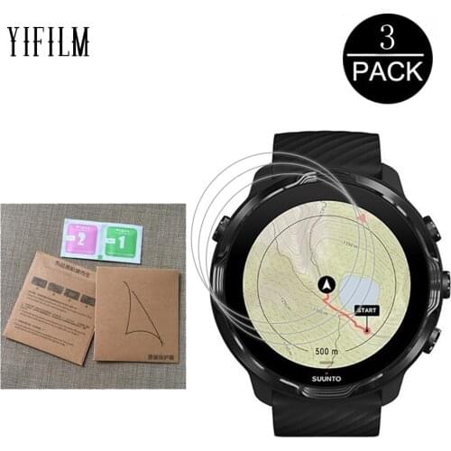 3PCS HD Clear Nano Anti-shock PET Protective Film For SUUNTO 7 SUUNTO7 Smart Watch Screen Protector Anti-Scratch Waterproof Film