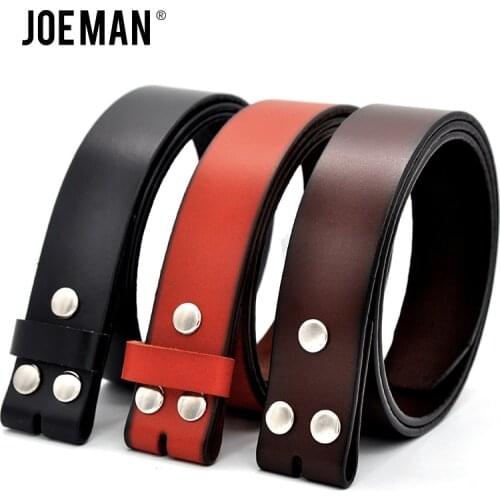 Genuine Leather Belts for Men Strap Without Buckle One Layler Leather Strap For Vintage Jeans Black Dark Brown Yellow Brown