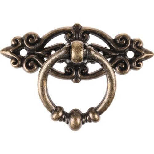 Retro Zinc Alloy Kitchen Drawer Cabinet Door Handle Furniture Knobs Hardware Cupboard Antique Pull Handles Bronze Tone + Screw