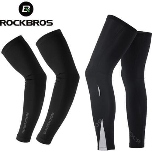 ROCKBROS Suncreen Running Arm Sleeve Warmer Cycling Bicycle Basketball Arm Sleeves UV protect Men Sports Arm Leg Warmers Cover