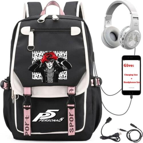 Anime Persona 5 backpack Unisex Travel Backpack student School book Bag USB Charging teenagers Laptop packsack