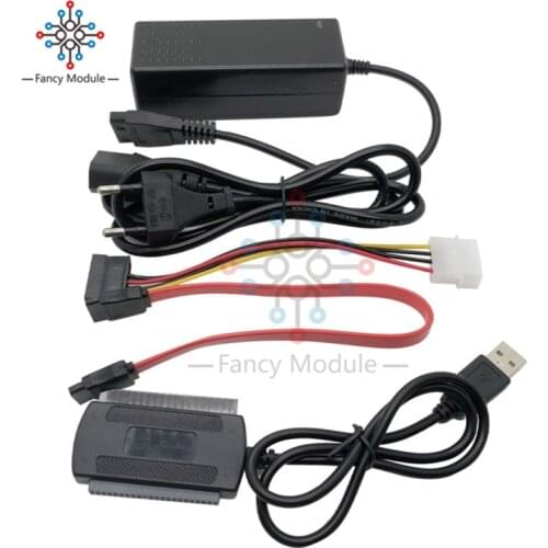 SATA PATA IDE Drive to USB 2.0 Adapter Converter Cable for Hard Drive Disk HDD 2.5" 3.5" with External AC Power Adapter