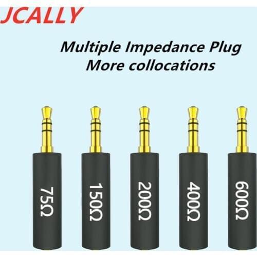JCALLY Conductor Earphone Impedance Plug 75 150 200 400 600 ohm Noise Cancelling Adapter Resistance Reduce Noise Filter Plug