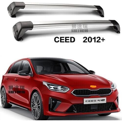 SHITURUI For KIA ceed Hatchback GT 2012+ Vern ultra quiet truck roof bar car special aluminum alloy belt lock roof rail
