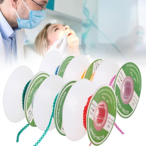 Dental Rubber Orthodontic Elastic Rubber Chain Colorful Short Type Dental Tooth Orthodontic Accessory For Dental Clinic Hospital