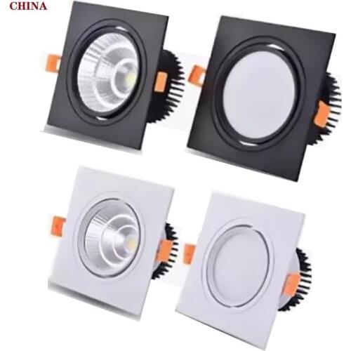 Vierkante Dimbare Verzonken Cob Led Downlights 7W 9W 12W 15W 18W Led Plafond Spot Verlichting AC85-265V Warm Koud Wit Binnenverl