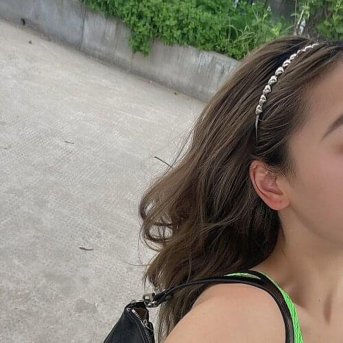 Love metal headband female summer wild headband hairpin fresh fashion simple outing headband wild hair accessories