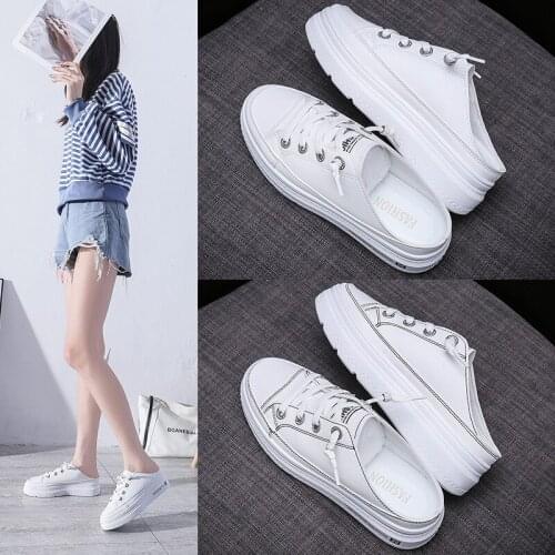 Half Slippers Women 2021 Summer New Breathable Womens Shoes Fashion Casual Style Outer Wear Semi-supporting Womens Shoes