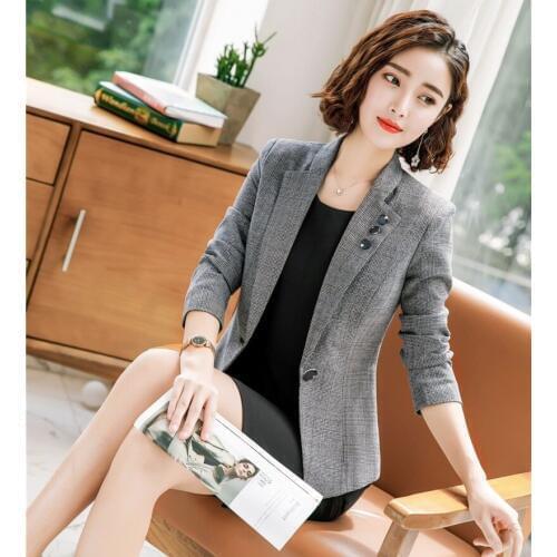 Formal Ladies Dress Suits for Women Business Suits GreyJacket and Blazer Sets Work Wear Office Uniforms Style OL