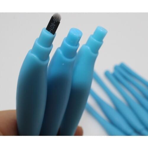 10 PCS U18 pin Disposable Microblading Eyebrow Pen With Cap Manual Eyebrow Tattoo Needle Pen Shading Microblading Handtools